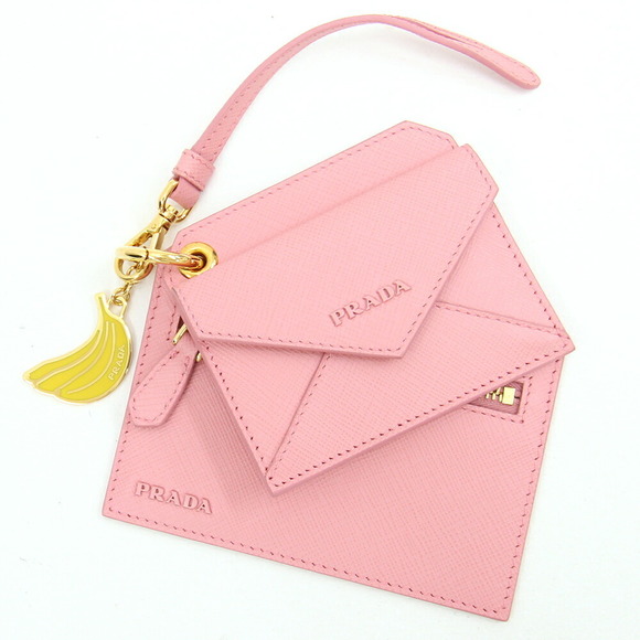 Prada Banana Bag Pass Pink Charm Case Leather - Picture 1 of 8